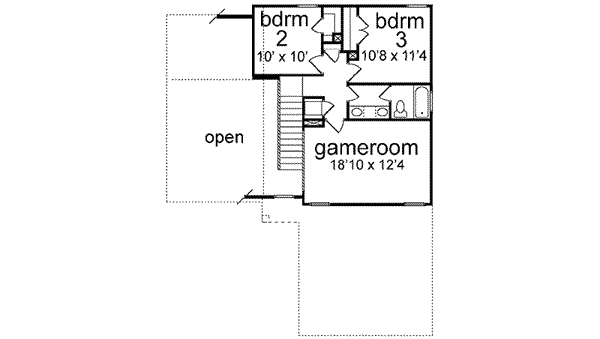 Architectural House Design - Traditional Floor Plan - Upper Floor Plan #84-126