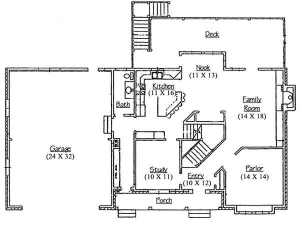 House Design - Country Floor Plan - Main Floor Plan #5-199