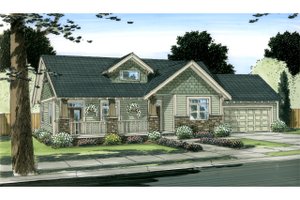 Ranch Exterior - Front Elevation Plan #126-195