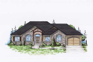 Ranch Exterior - Front Elevation Plan #5-239