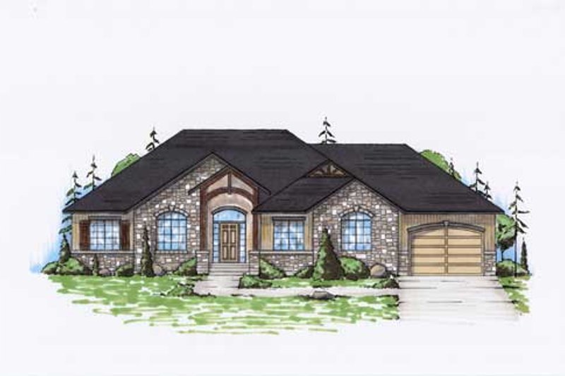 Dream House Plan - Ranch Exterior - Front Elevation Plan #5-239