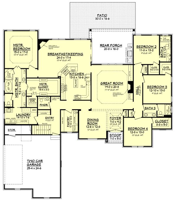 European Floor Plan - Main Floor Plan #430-130