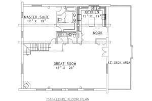 Floor Plan - Main Floor for Log House Plan #117-501 - 3 bed, 3.5 bath