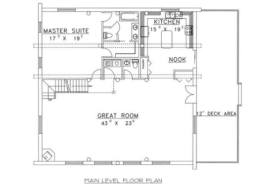 Floor Plan - Main Floor for Log House Plan #117-501 - 3 bed, 3.5 bath
