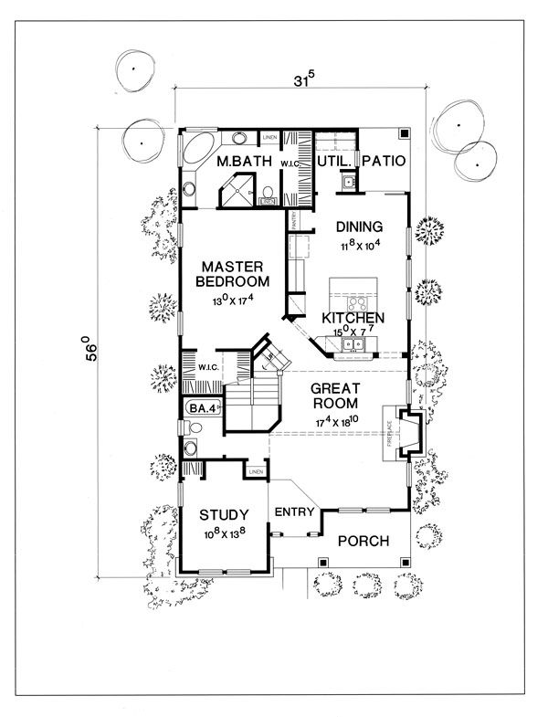 Cottage Floor Plan - Main Floor Plan #472-9