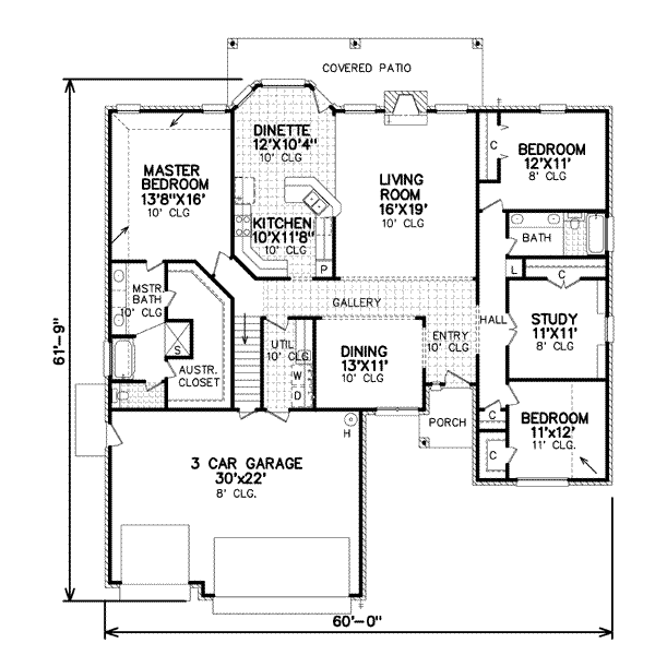 Traditional Floor Plan - Main Floor Plan #65-421