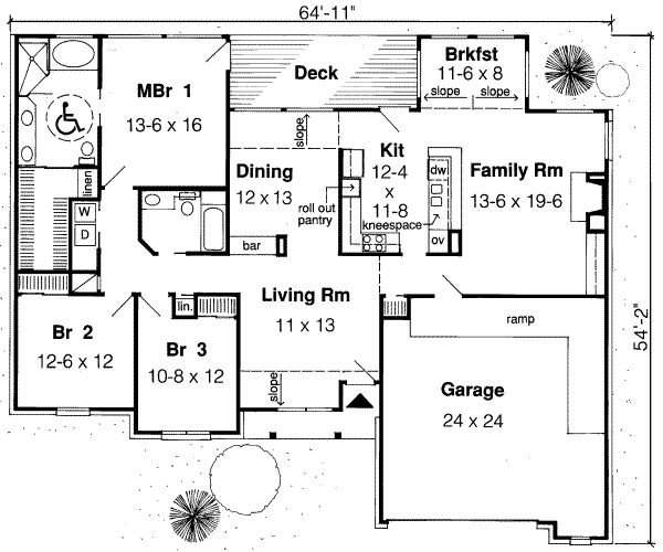 Ranch Floor Plan - Main Floor Plan #312-332