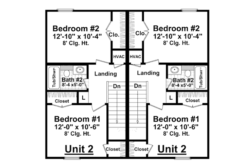 Home Plan - Floor Plan - Upper Floor for Traditional House Plan #21-296 - 2 bed, 1.5 bath