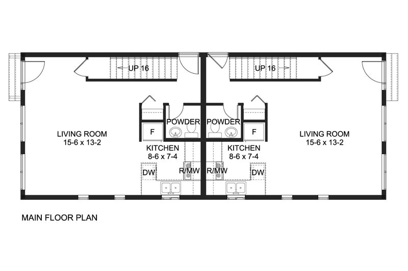 House Blueprint - Floor Plan - Main Floor for Traditional House Plan #126-277 - 3 bed, 2 bath