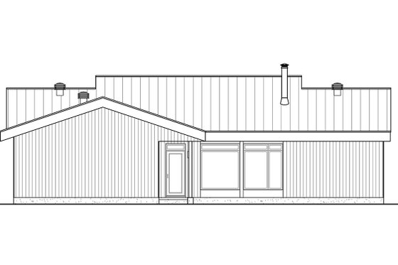 Exterior - Rear Elevation for Cabin House Plan #25-4963 - 3 bed, 2 bath