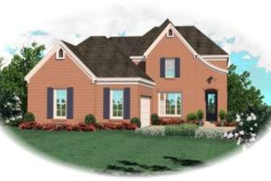 Exterior - Front Elevation for European House Plan #81-999 - 3 bed, 3 bath