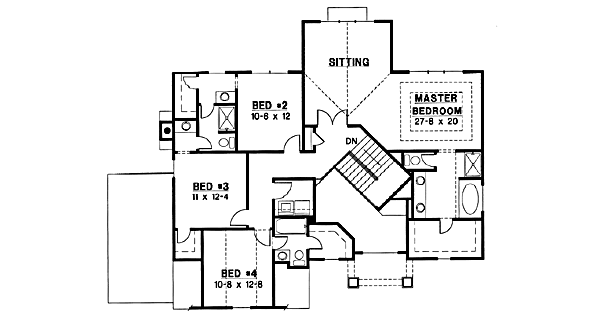 European Floor Plan - Upper Floor Plan #67-191