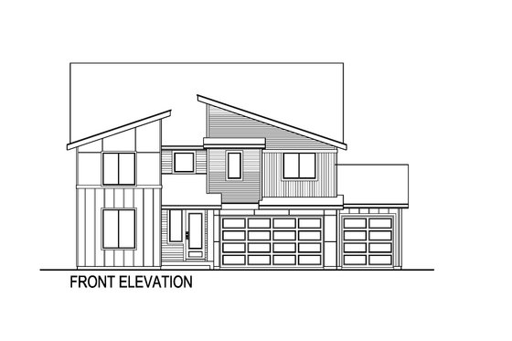 Exterior - Front Elevation 3 for Contemporary House Plan #569-87 - 5 bed, 3 bath