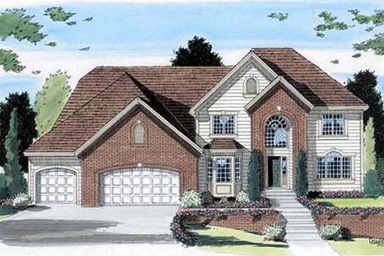 Exterior - Front Elevation for Traditional House Plan #312-147 - 4 bed, 2.5 bath