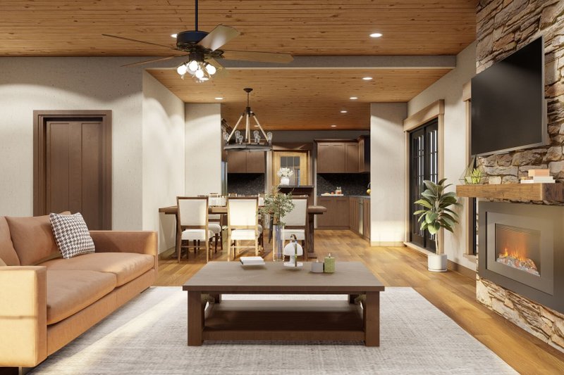 House Blueprint - Interior - Family Room for Country House Plan #923-341 - 2 bed, 2 bath