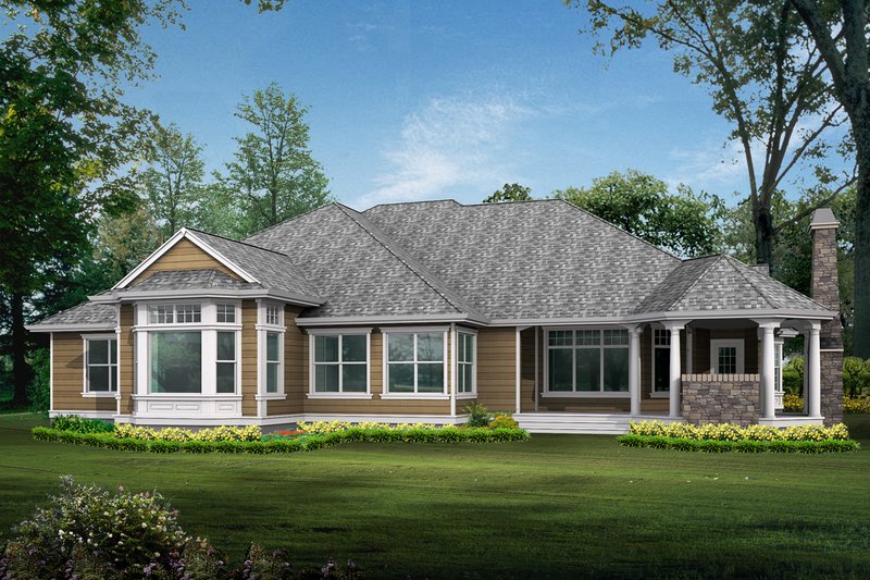 House Blueprint - Exterior - Rear Elevation for Traditional House Plan #132-206 - 4 bed, 3 bath