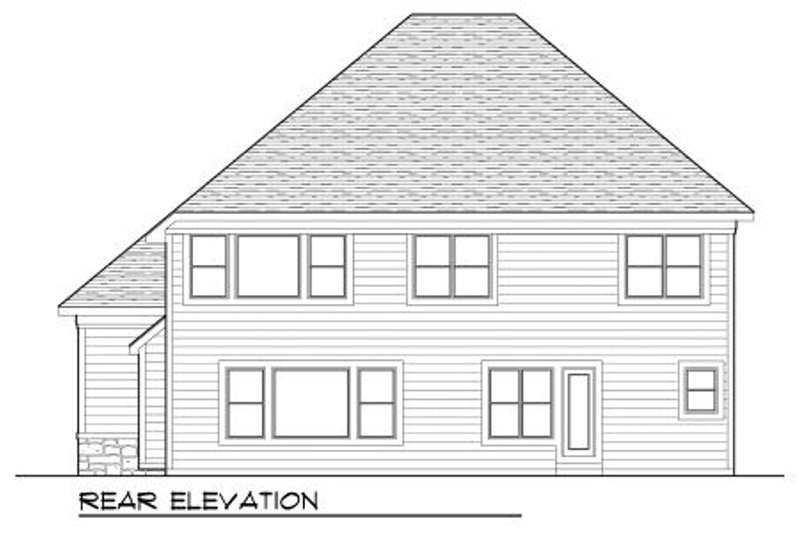 Home Plan - Exterior - Rear Elevation for Craftsman House Plan #70-990 - 4 bed, 3.5 bath