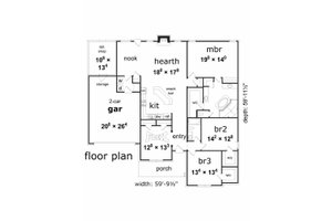 Floor Plan - Main Floor House Plan #329-344 - 3 bed, 2 bath