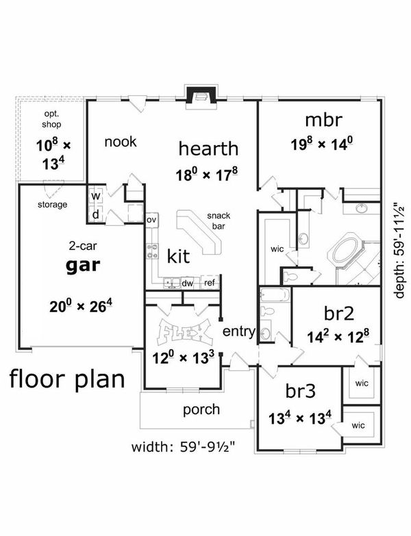 Floor Plan - Main Floor Plan #329-344