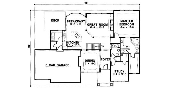 Traditional Floor Plan - Main Floor Plan #67-200