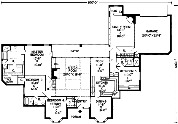 Traditional Floor Plan - Main Floor Plan #312-457
