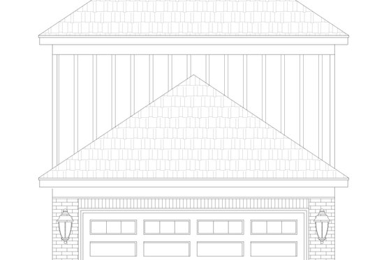 Exterior - Rear Elevation for Traditional House Plan #932-399 - 3 bed, 2.5 bath