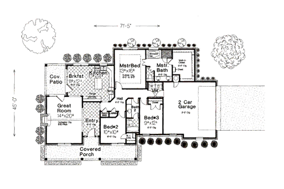 Floor Plan - Main Floor for Farmhouse House Plan #310-662 - 3 bed, 2 bath