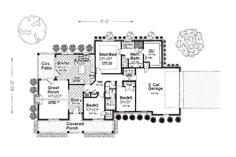 Dream House Plan - Floor Plan - Main Floor for Farmhouse House Plan #310-662 - 3 bed, 2 bath