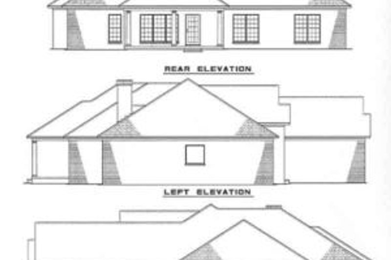 House Plan Design - Exterior - Rear Elevation for European House Plan #17-150 - 4 bed, 2 bath