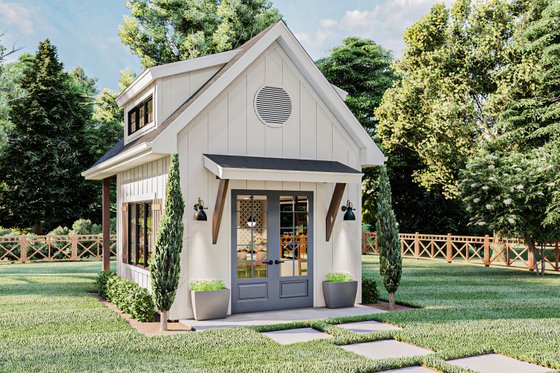 Pool House Plan with Country Charm