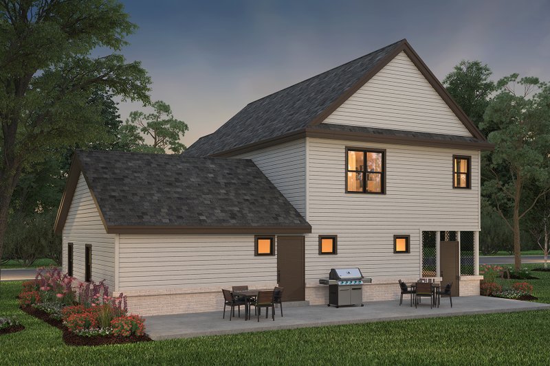 House Blueprint - Exterior - Rear Elevation 1 for Farmhouse House Plan #497-43 - 3 bed, 2.5 bath