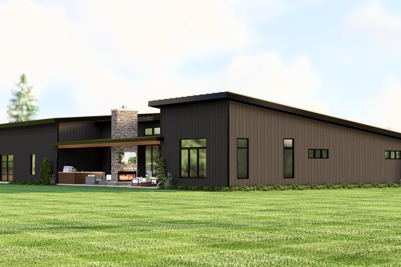 House Blueprint - Exterior - Rear Elevation for Barndominium House Plan #1064-455 - 3 bed, 2.5 bath
