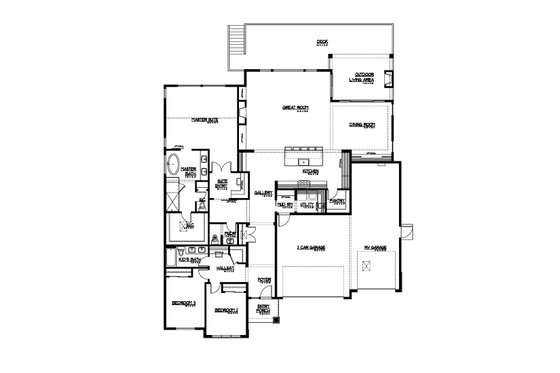 Floor Plan - Main Floor for Contemporary House Plan #569-90 - 3 bed, 2.5 bath