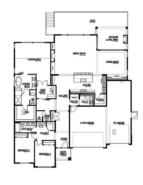 House Plan Design - Contemporary Floor Plan - Main Floor Plan #569-90