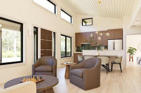 Interior - Family Room for Modern House Plan #1105-14 - 2 bed, 1 bath