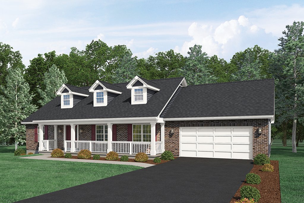 Country Style House Plan Beds Baths 1400 Sq/Ft Plan #57-171