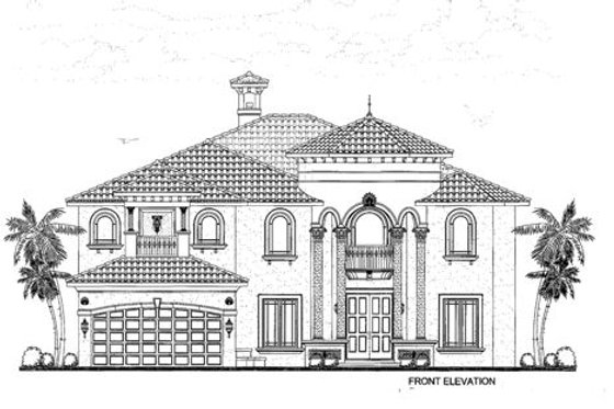 Exterior - Other Elevation for Mediterranean House Plan #420-160 - 4 bed, 5.5 bath