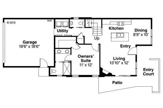 Floor Plan - Main Floor House Plan #124-954 - 3 bed, 2.5 bath