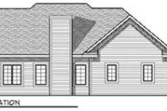 Exterior - Rear Elevation for Traditional House Plan #70-679 - 3 bed, 2 bath