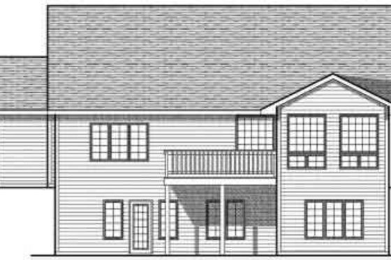 Exterior - Rear Elevation for Ranch House Plan #70-690 - 4 bed, 2.5 bath
