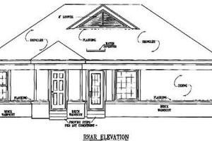 Exterior - Rear Elevation for Southern House Plan #81-123 - 3 bed, 2 bath