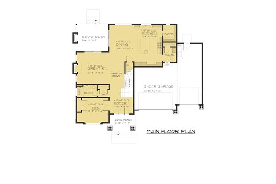 Floor Plan - Main Floor for Contemporary House Plan #1066-47 - 4 bed, 4 bath