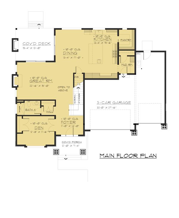 Contemporary Floor Plan - Main Floor Plan #1066-47