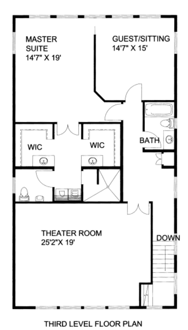 Bungalow Floor Plan - Upper Floor Plan #117-800