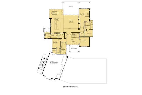 Floor Plan - Main Floor for Farmhouse House Plan #1066-284 - 5 bed, 5.5 bath