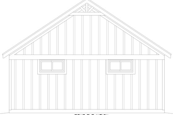 Exterior - Rear Elevation for Craftsman House Plan #932-1149, 0 bath