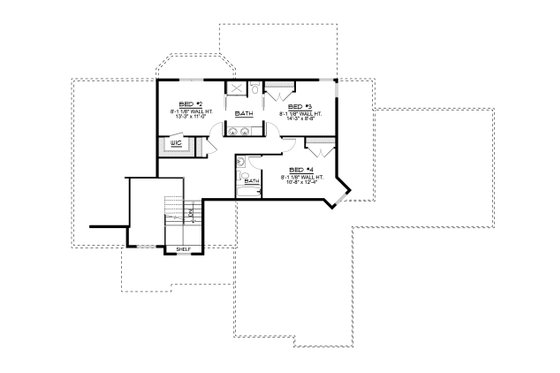 Floor Plan - Upper Floor for Country House Plan #1064-349 - 4 bed, 3.5 bath