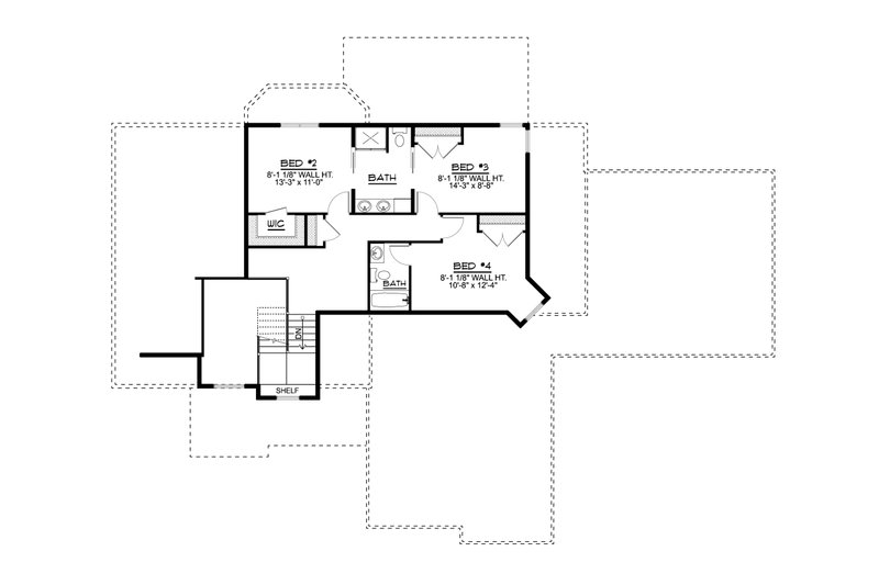 House Blueprint - Floor Plan - Upper Floor for Country House Plan #1064-349 - 4 bed, 3.5 bath