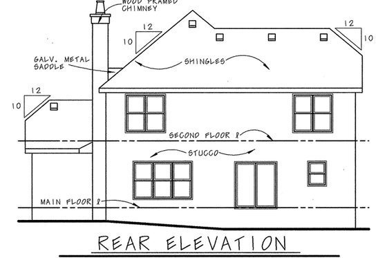 Exterior - Front Elevation 5 for European House Plan #20-2034 - 4 bed, 3.5 bath