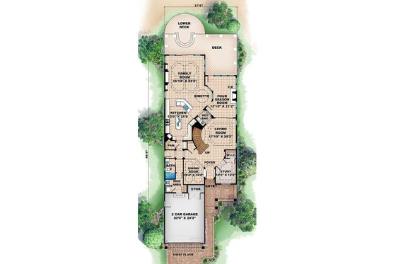 Floor Plan - Main Floor for Traditional House Plan #27-470 - 3 bed, 3 bath